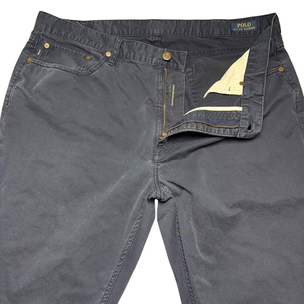 Polo Ralph Lauren Pants Men 38 Navy Blue Chino Straight Leg 5-Pocket Stretch - Picture 6 of 16
